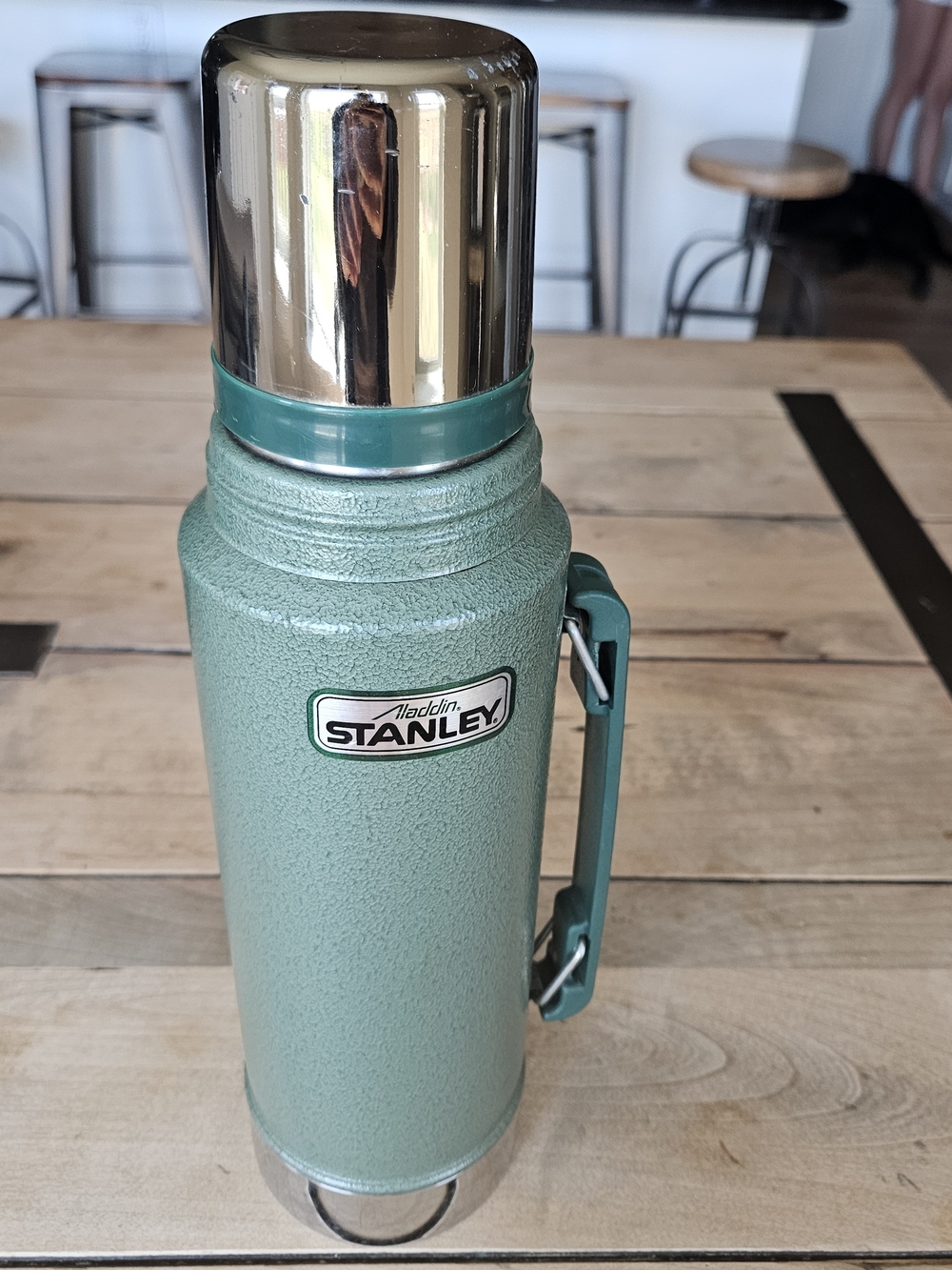 Stanley Green Textured Vacuum Bottle with Stainless Cup